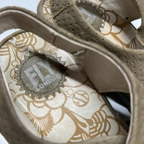 Fly London Ylva Wedges Sandals Open Toe Lace Up Suede Shoes Tan Brown Size 9 - Picture 7 of 10